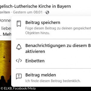 Screenshot "Beitrag speichern"/Facebook