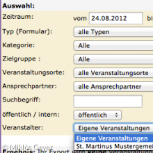 Screenshot von der Anwendung