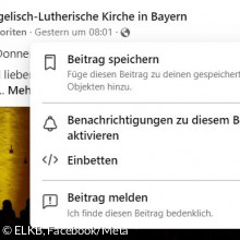 Screenshot "Beitrag speichern"/Facebook