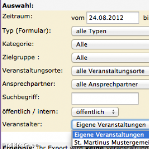 Screenshot von der Anwendung